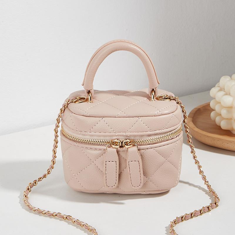 

Новая женская сумка Модная портативная мини-сумка Ромбовидная сумка-цепочка Универсальная на плечо через плечо Женская сумка Small розовый