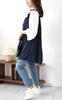 [Gold Japan] Plus Size Women's Tunic, Long Sleeve, Camisole, Voluminous Sleeves, Spring Outfit, Summer, Autumn, Maru-30180, 5L, Navy