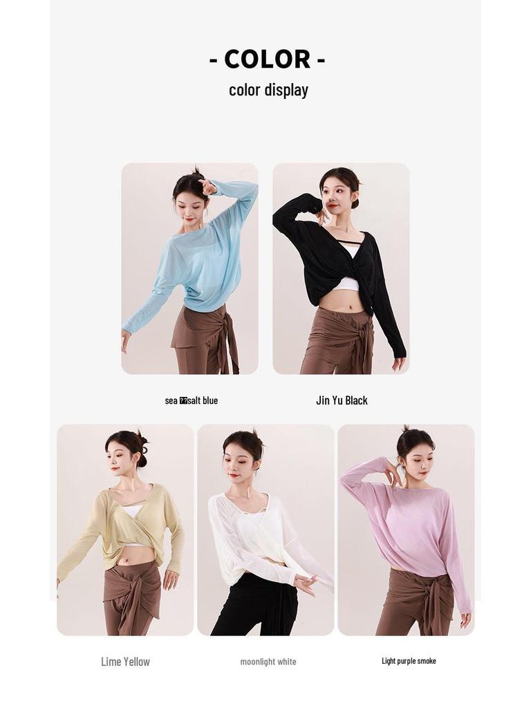 Oboustranný dámský gázový top na tanec a cvičení jógy