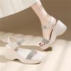 Mom Sandals Women's Shoes for Summer Flat Mid-slip Soft-sole Slippers Comfortable Middle-aged Old Lady Shoes