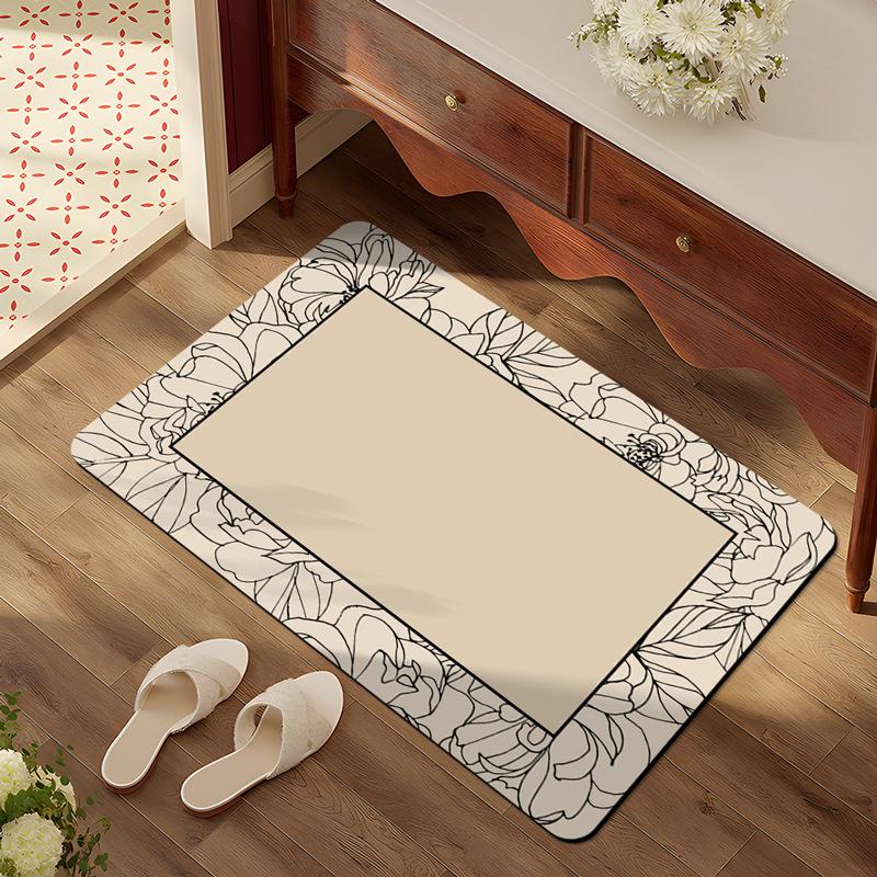 Floor Mat for Household Bathroom Quick Drying Water Absorption Anti Slip Foot Mat for Bathroom