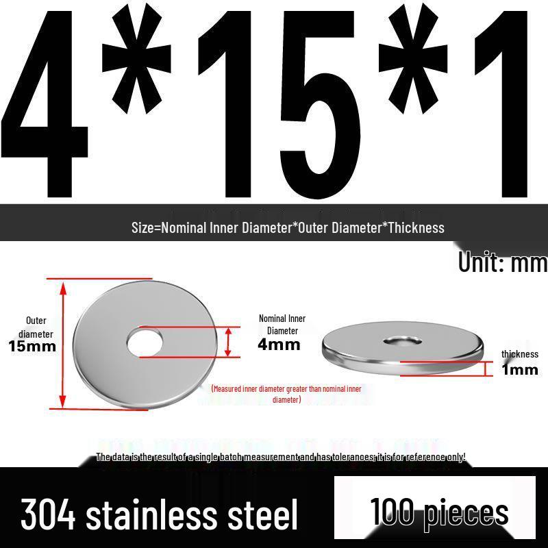Thickened 304 Stainless Steel Flat Washer Spacer (M2-M36)