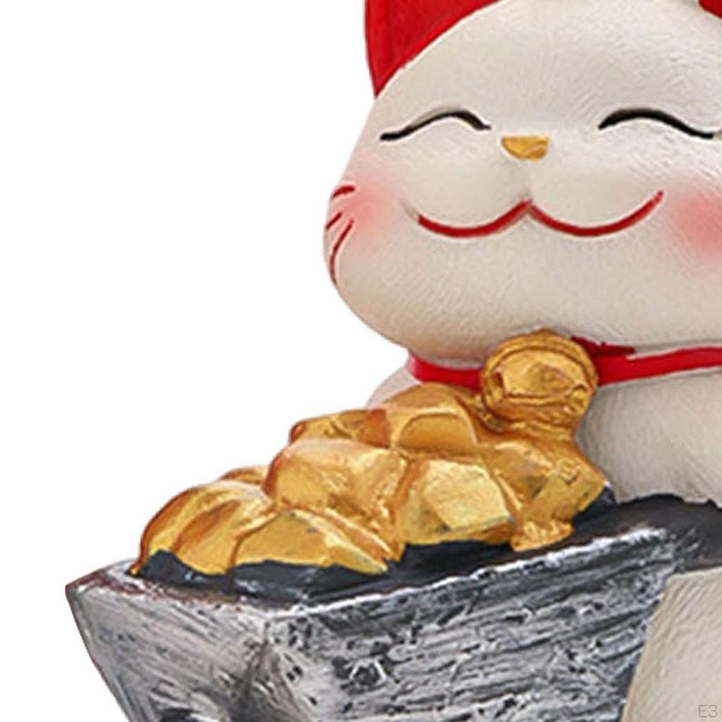 Lucky Cat Decoration, Cartoon Animal Sculpture for Party Gift and Entryway Display