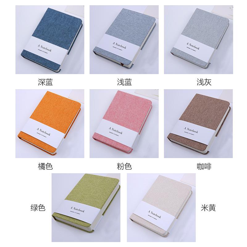 2025 Custom A5 Linen Notebook Hardcover Journal Paper Thread Sewing Binding Size A5/A6 Leather PU-style Blank/Lined Pages (Pink,A5&A6)