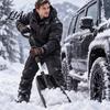 Car Ice Scraper Snow Shovel with Extendable Handle, for SUV Scratch Free Remover Truck Windshield, Scratch-Free Large Pivot Head Removal Tool