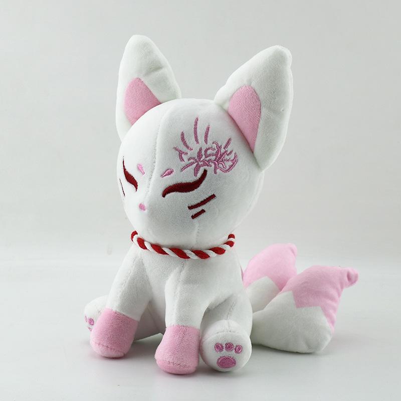 Kawaii Cute Little Fox Plush Toy Kitsune Sitting Decoration Stuffed Animal Anime Gashapon Doll For Kids Gift