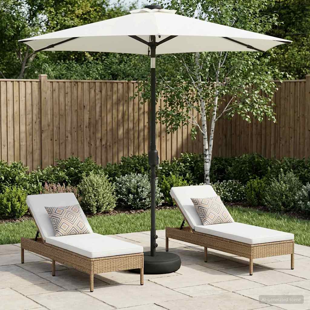 Garden Umbrella with LED Lights and Base 230 x 230 cm