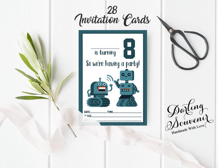 Darling Souvenir Hvit bursdagsinvitasjonskort 28 stk Fyll eller skriv inn tomme invitasjoner Utskrivbare festrekvisita 5 x 7 tommer