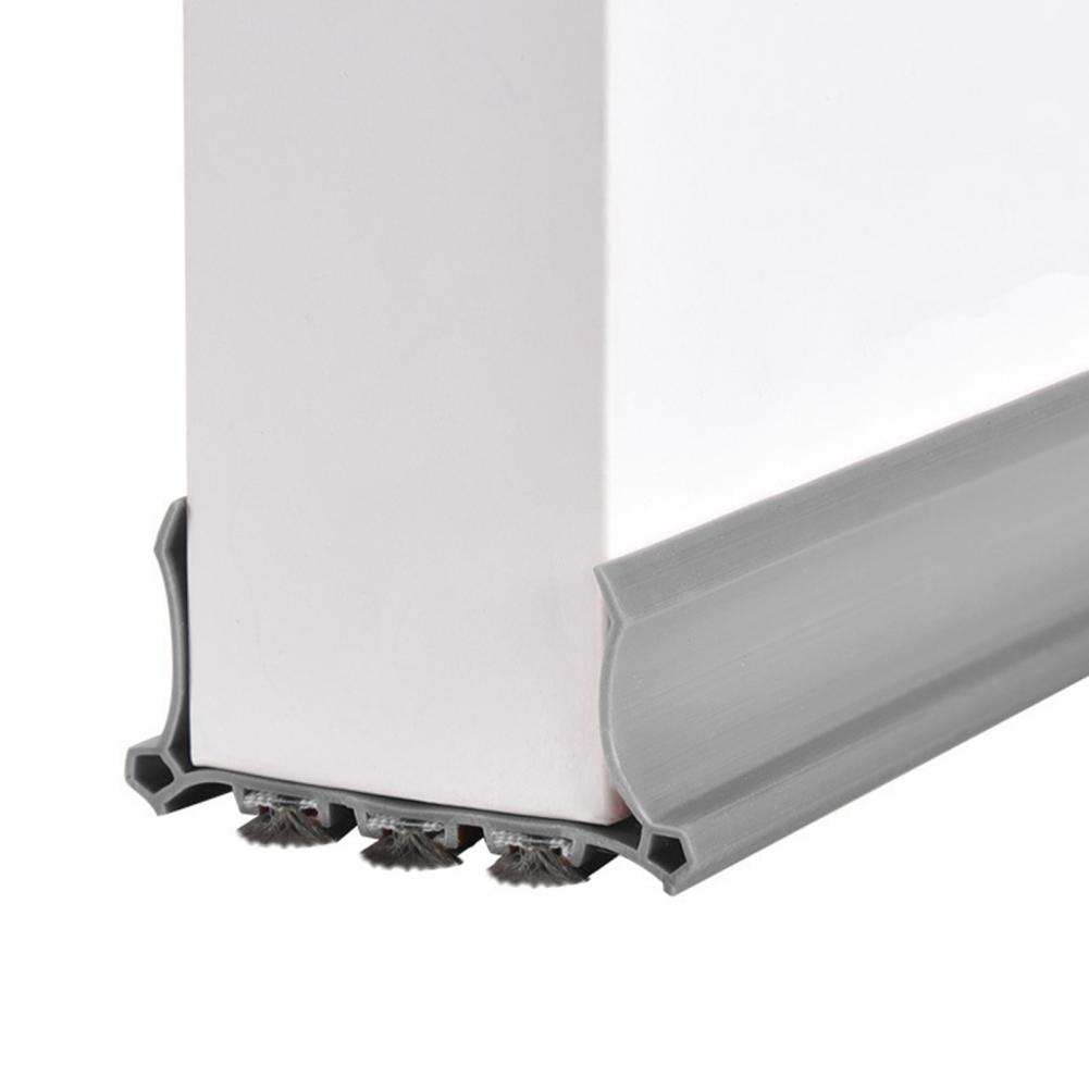 

1M Door Bottom Sealing Strip Under-Door Sweep Weather Stripping Light Noise Blocking Door Stopper Door Bottom Gap Filler Strip сірий