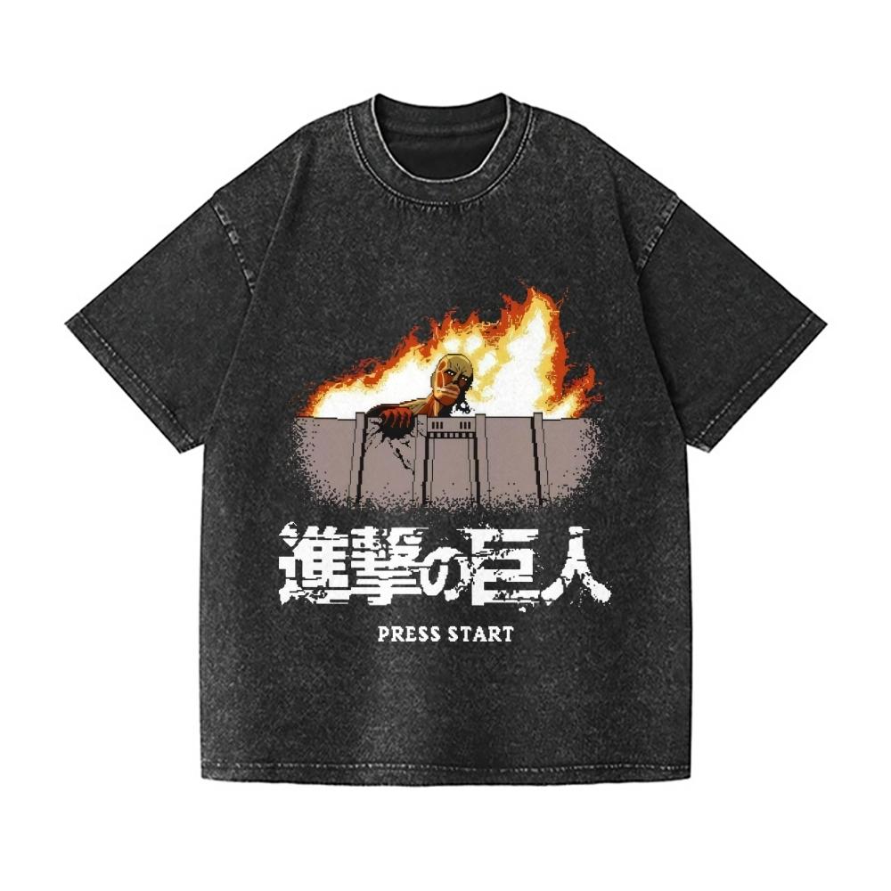 

Titan Vintage Wash Japanese Design T-Shirt High-quality Streetwear Is Suitable for Both Summer Men and Women S