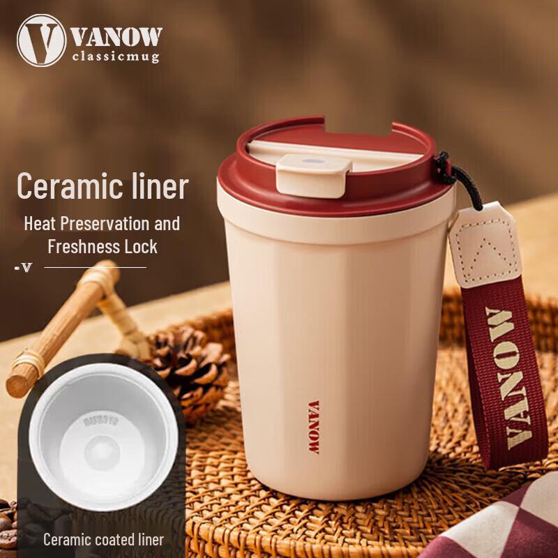 Vanow Ceramic Lined Insulated Coffee Mug