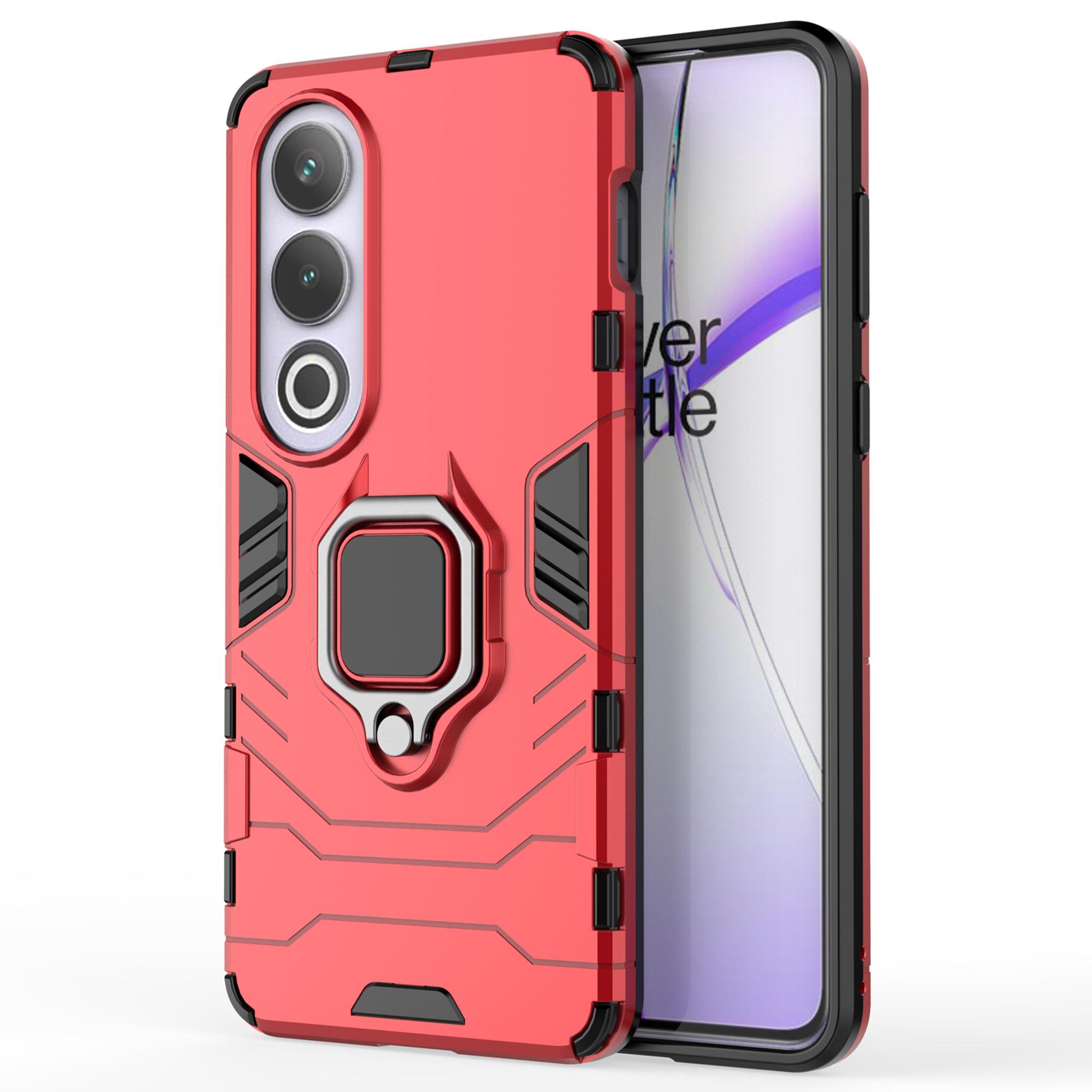 

For OnePlus Ace 3V 5G Case PC+TPU Bump Proof Shell with Ring Kickstand Red