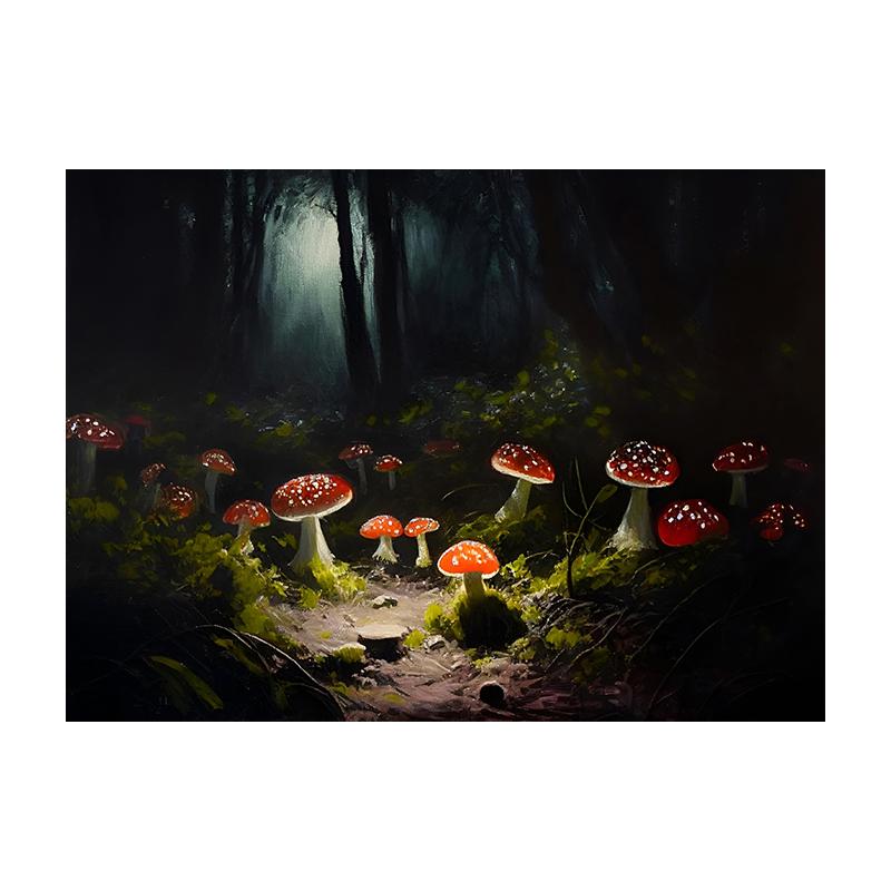 Vintage Fjäril Mal Svamp Konsttryck Insektscen Canvas Målning Poster Mörka Bilder Vardagsrum Hem Väggdekor Cuadros