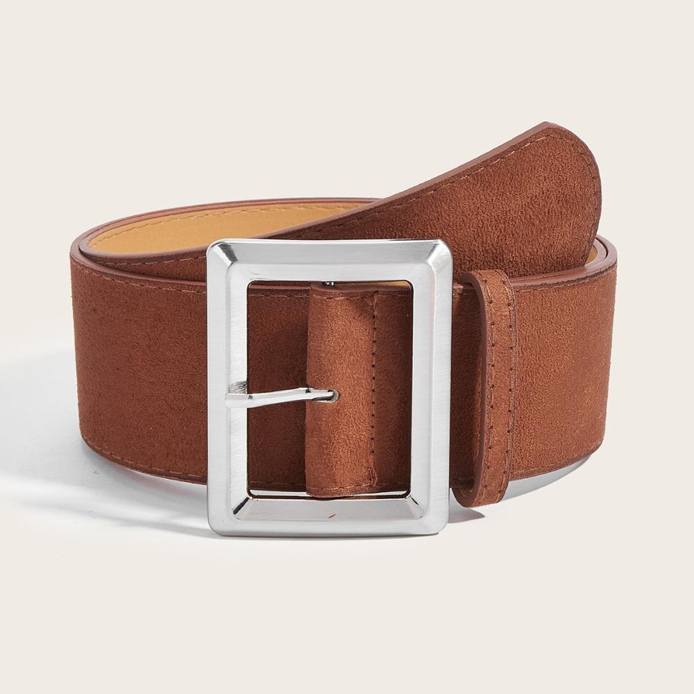 Trendy Suede Leather Wide Belt Luxury Design Business Waist Strap Trouser Dress Belts  Gifts