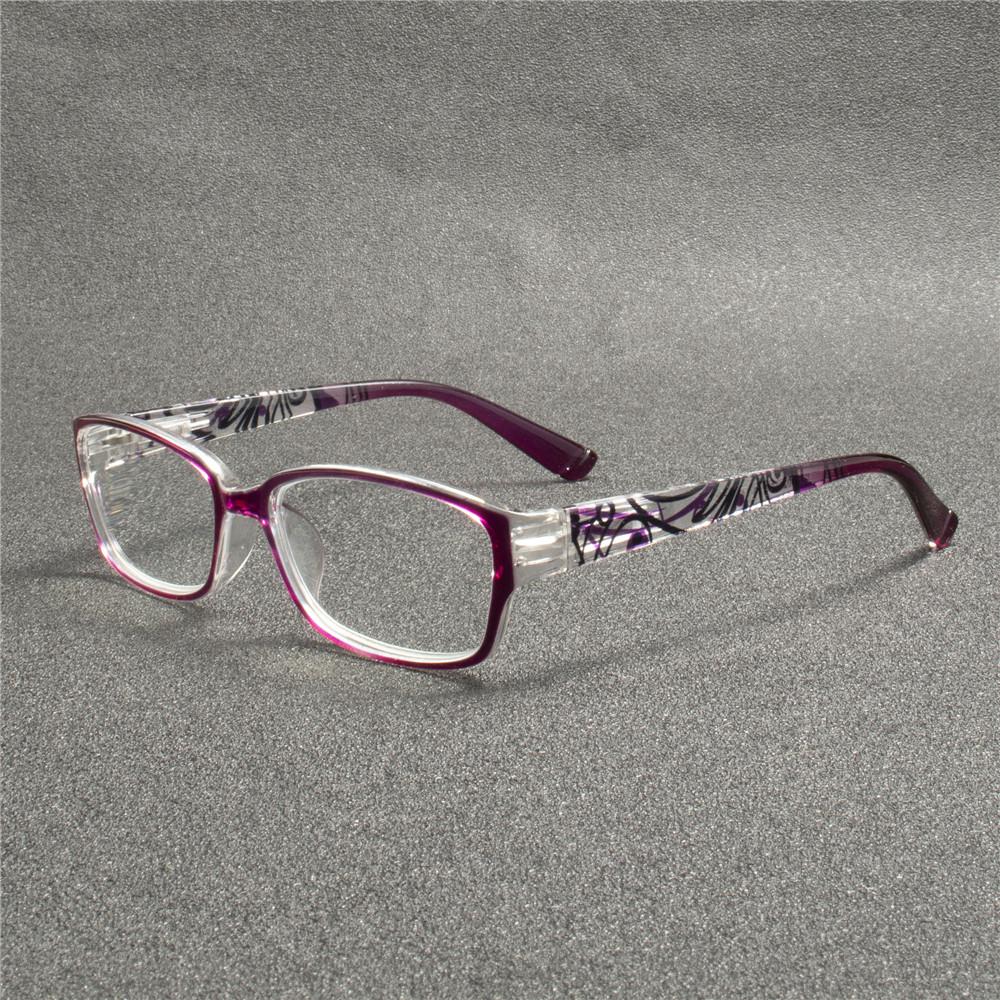 6PCS Fashion Rectangle Reading Glasses - Flexible PC Frame with Spring Hinges Strain Lightweight Eyewear