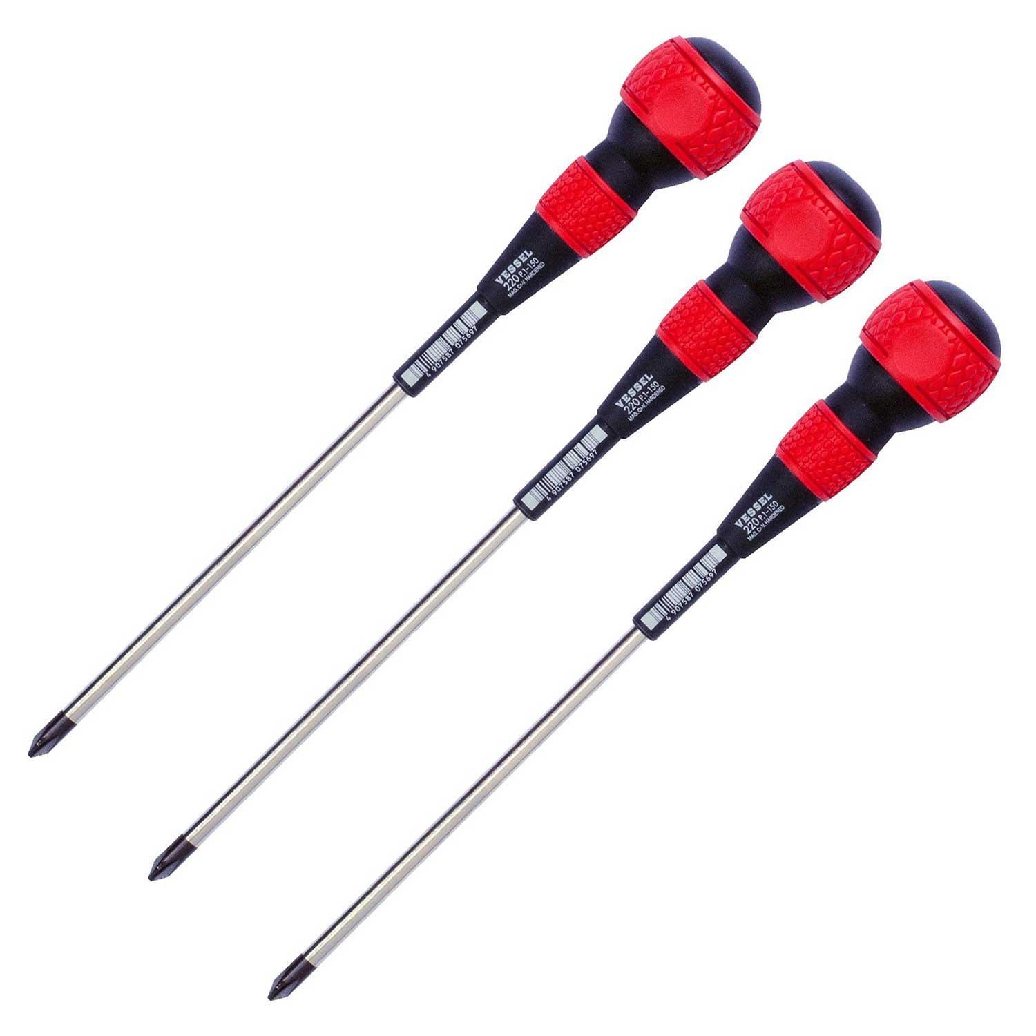 

VESSEL Ball Grip Driver No. 220 Plus 1 x 150 Set of 3