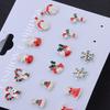 8Pairs Christmas Tree Snowflower Santa  Garland Elk Shape Earrings Ear Studs Set