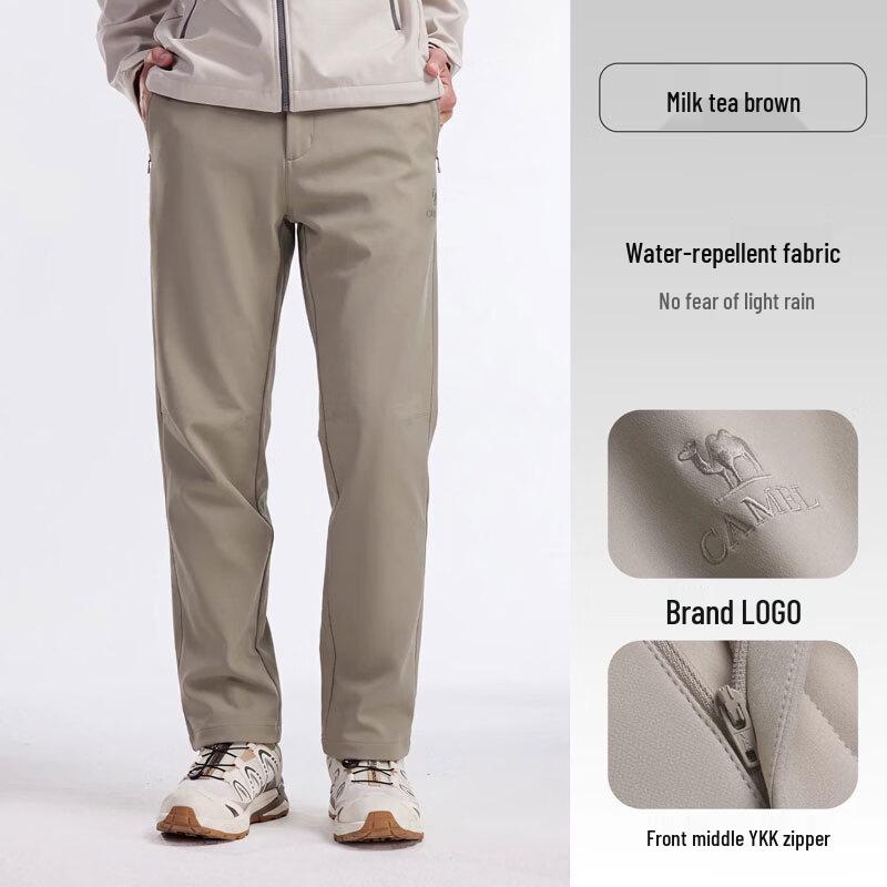 CAMEL Men's Outdoor Fleece-Lined Softshell Hiking Pants
