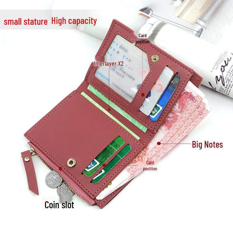 Women's Frosted Spliced Short Wallet & Coin Purse - Simple Card Holder & Clutch
