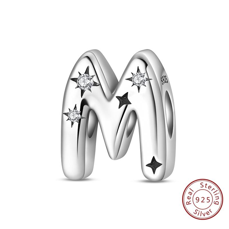 Classic Copper 26 Letters A-Z Alphabet Charms Stars Letter Beads Fit Bracelet Diy Charm For Woman Jewelry Making