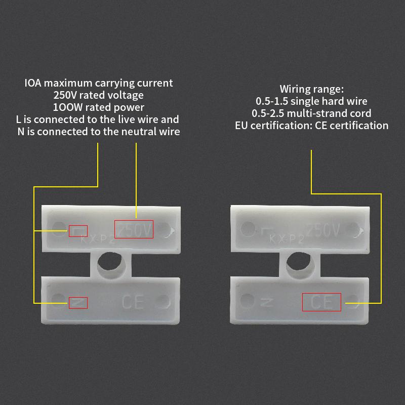 26/30PCS Wire Connector 220V Electrical Connection Strips 2 Pin Quick Splice Wire Terminal Connect 5050 2835 5730 5054 LED Strip