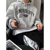 Mens Hooded Sweatshirt 2026 Loose Fit Print Casual Pullover Top