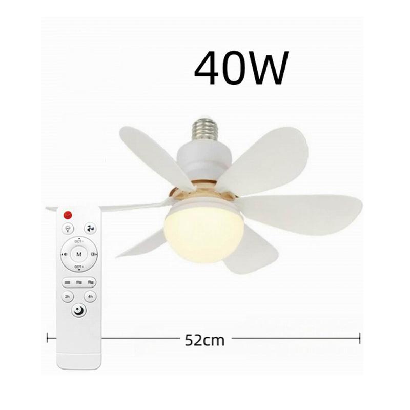 LED ceiling fan light E27 with remote control for dimming, suitable for living room, study, household use, 85-265V
