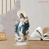 Virgin Mary Statue Christmas Scene Decorative Ornament with Infant Jesus Desktop DisplayFM
