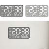 For Bedroom For Home Brushed Clock Digital Wall Clock Home Decor 21.5*11 Cm Temperature Display 12 24 Hours Format