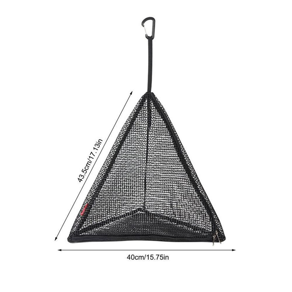 Triangular Hanging Mesh Bag with Hook Camping Organizer Mesh Hanging Basket Net Camping Dry Net Outdoor Zipper Storage Bag