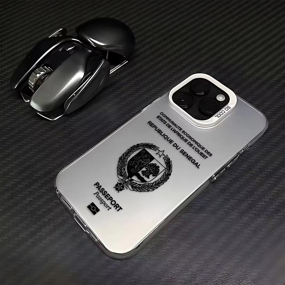 Senegal Passport Pattern Phone Case For iPhone 17 Air 16e 16 Pro Max 15 14 Plus 13 12 Mini 11 Pro Shockproof Silicone Back Cover