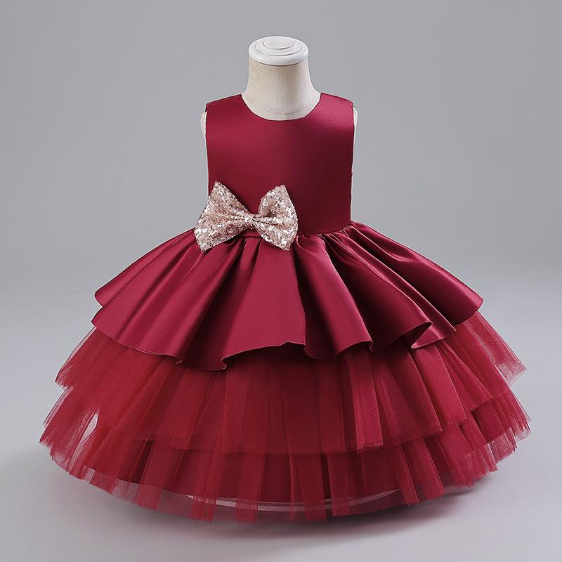 European & American Kids' Tulle Princess Party Dress - Puffy, Tiered Design for Girl's Birthday & Evening Events