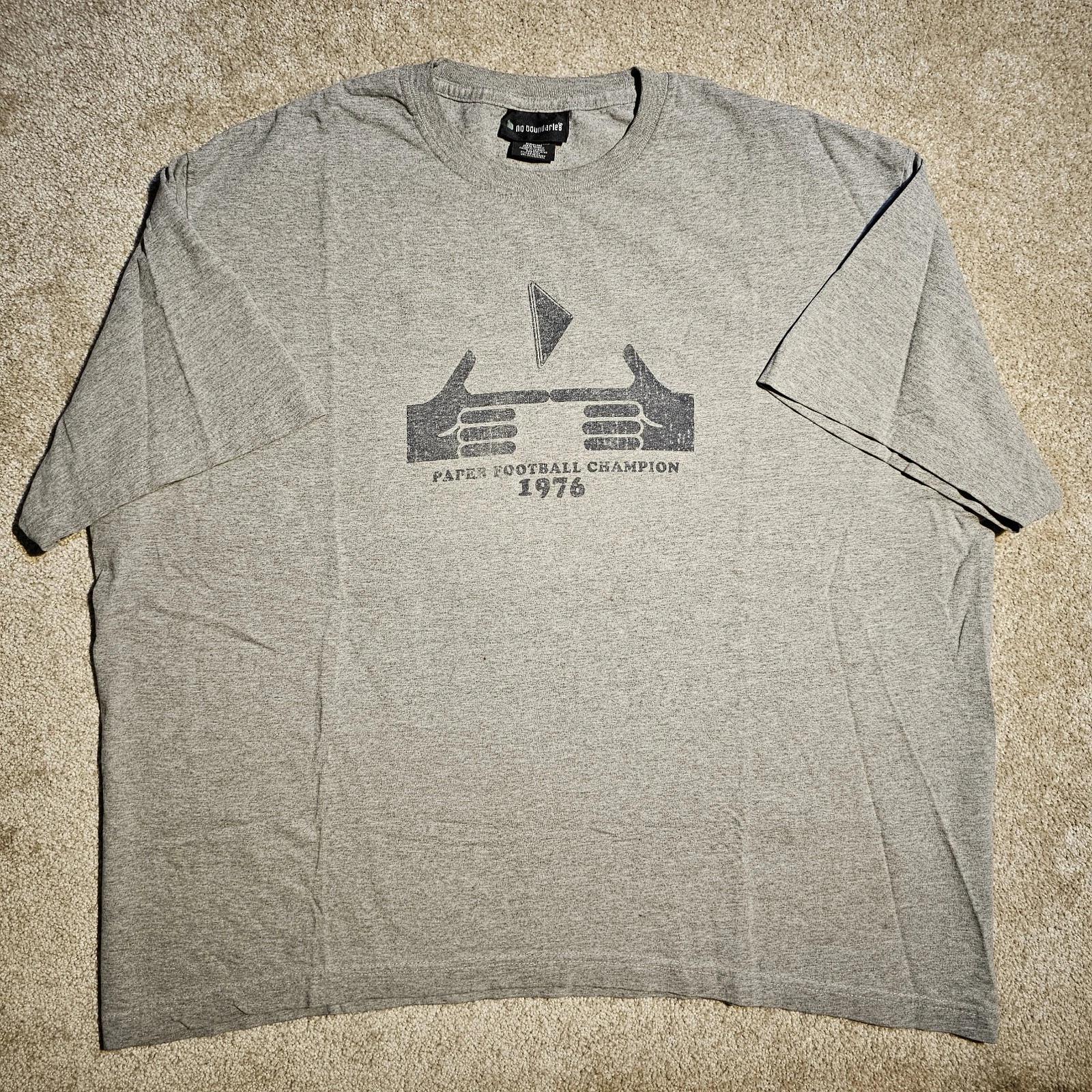 Vtg Y2k NoBo Paper Football Champion 1976 Mens 2XL T-shirt Skate 2000s Dadcore L
