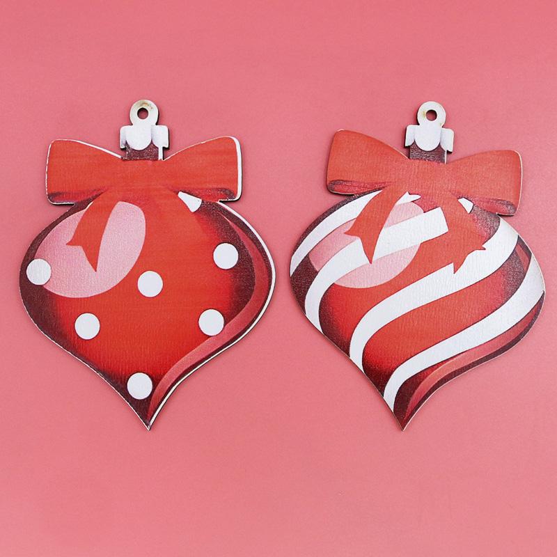 (12 Pcs/bag) Christmas Colorful Wooden Lollipop Candy Decoration Xmas Tree Hanging Decorations Holiday Party Painting Materials