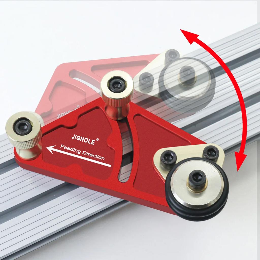 Adjustable Roller Featherboard for Table Saw Feeder, Polyurethane Woodworking Safety Tool Kit Versatile Pushing Device for Rail