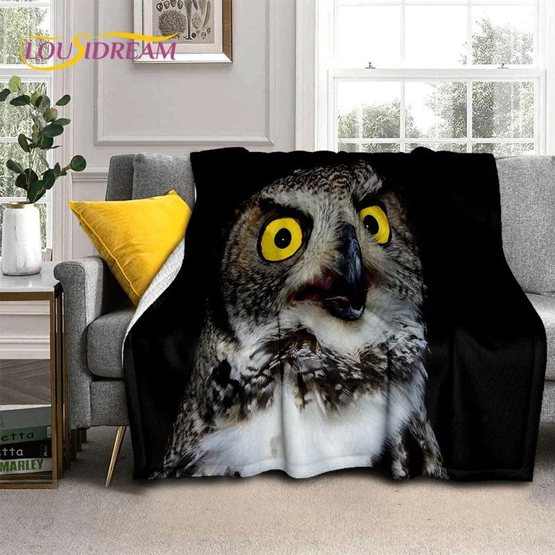 3D Cartoon Cute Owl Series HD Blanket,Soft Throw Blanket for Home Bedroom Bed Sofa Picnic Travel Office Rest Cover Blanket Kids
