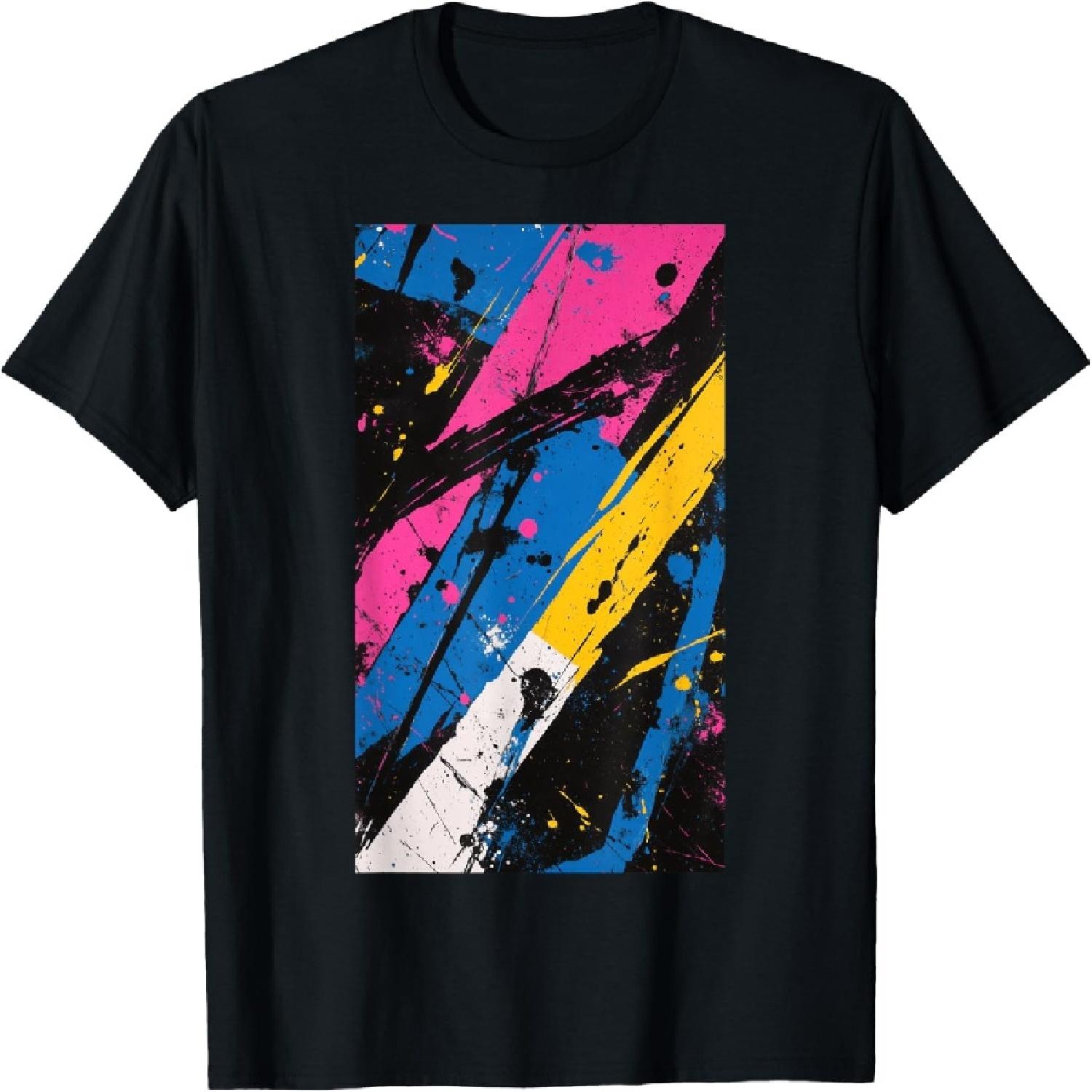Geometric Pattern Splatter Paint Abstract art T-Shirt XXXXXL разноцветный