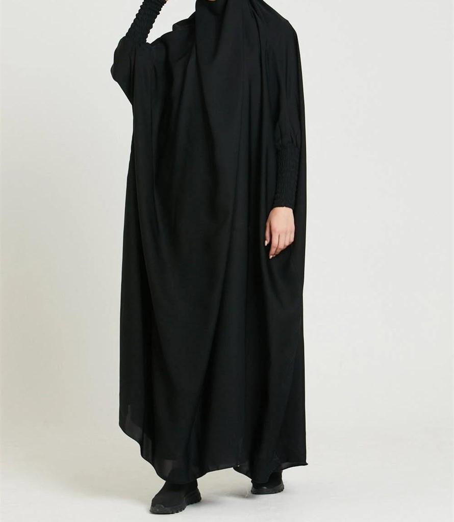 Women's Solid Color Abaya Dress - Middle Eastern & Southeast Asian Style