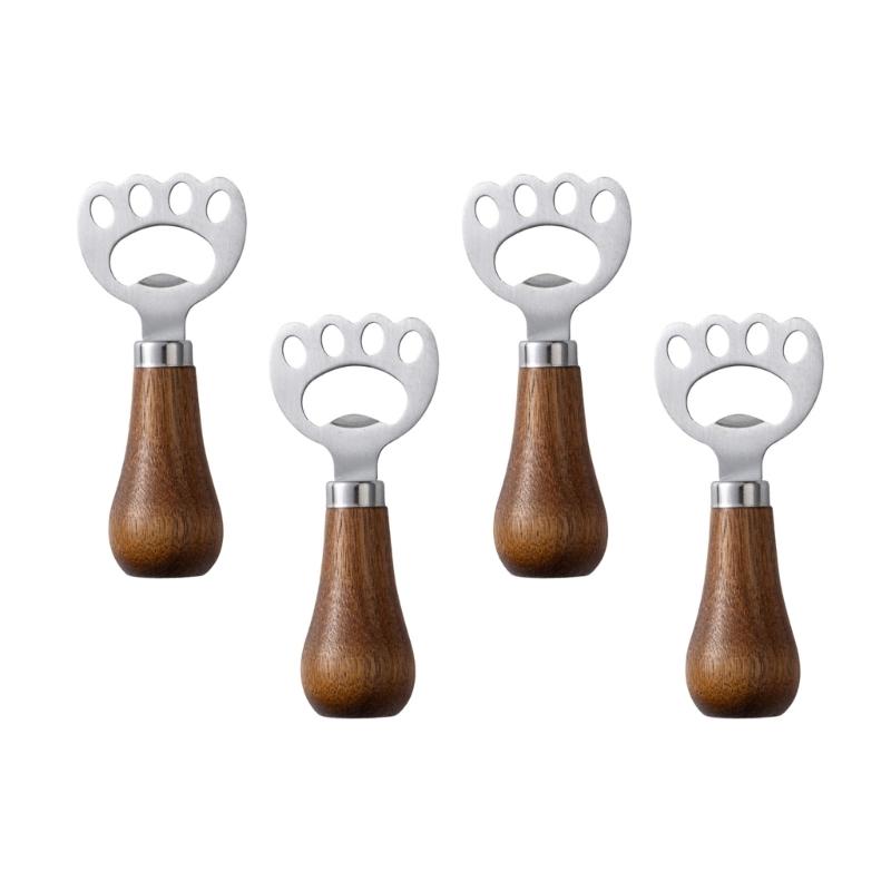 Y3NA 4pcs Stainless Steel Vertical Beer Bottles Openers with Handle Drink Lid Remover for Home Use Kitchen Accessories