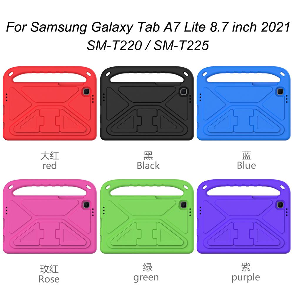 Schutzhülle für Samsung Galaxy Tab A7 Lite 8.7 2021 SM-T220 SM-T225, EVA, tragbar, stoßfest, für Kinder, sicherer Griff, Ständer, Tablet-Abdeckung