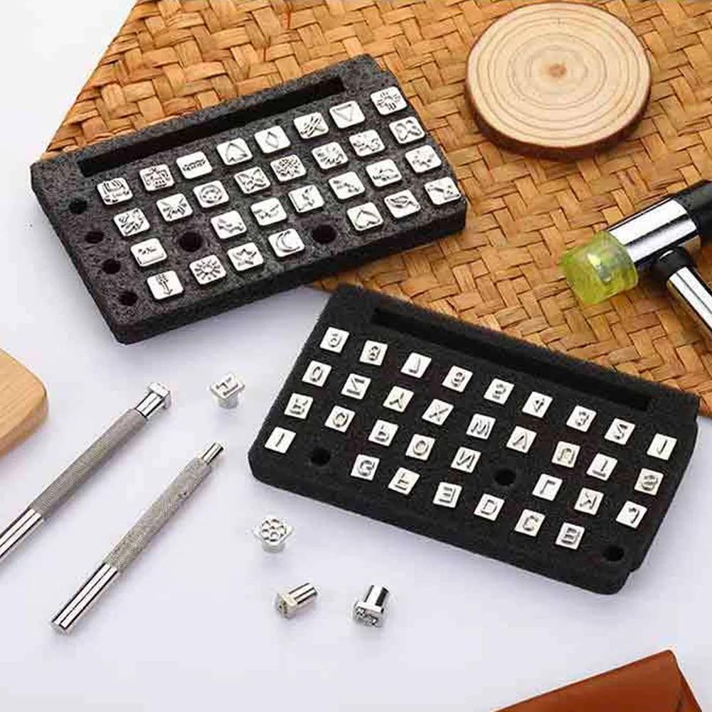 Vegetable Tanned Leather Craft Tools 36Pcs Leather Alphabet Stamp Punch Set For Daily Leatherworking And Handmade DIY Creation