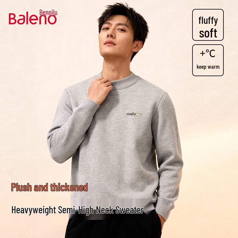 

Baleno Men s Winter Fleece-Lined Half-Turtleneck Knit Sweater 2XL