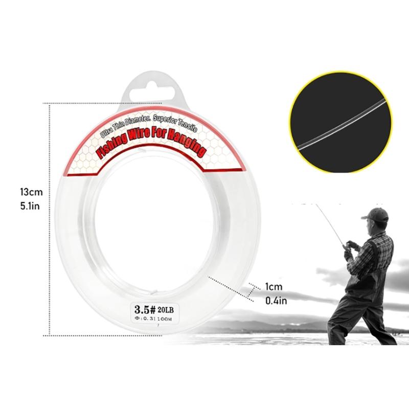Filo da Pesca in Nylon 328FT Resistente allo Strappo Monofilamento Filo da Pesca alla Carpa Filo da Pesca in Acqua Salata Filo Invisibile per Perline