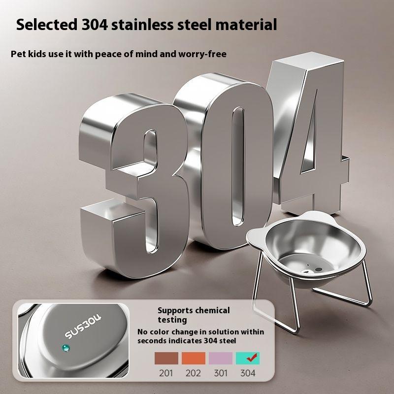 

Stainless Steel Cat Bowls Raised Whisker Fatigue Relief Cat Plates Pet Water Dish Kitten Bowls Pet Bowls For Cats Food Bowls