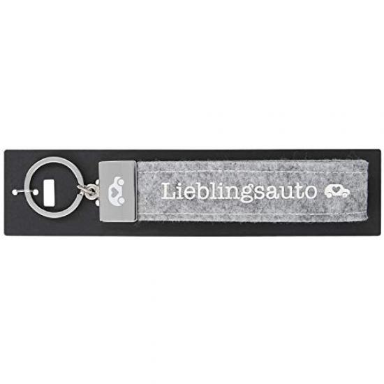 Depesche 4298-108 Porte-cl/és en feutre avec passants grav/és et inscription embl/ématique Big Boss Gris 18,7 x 4,4 x 1 cm