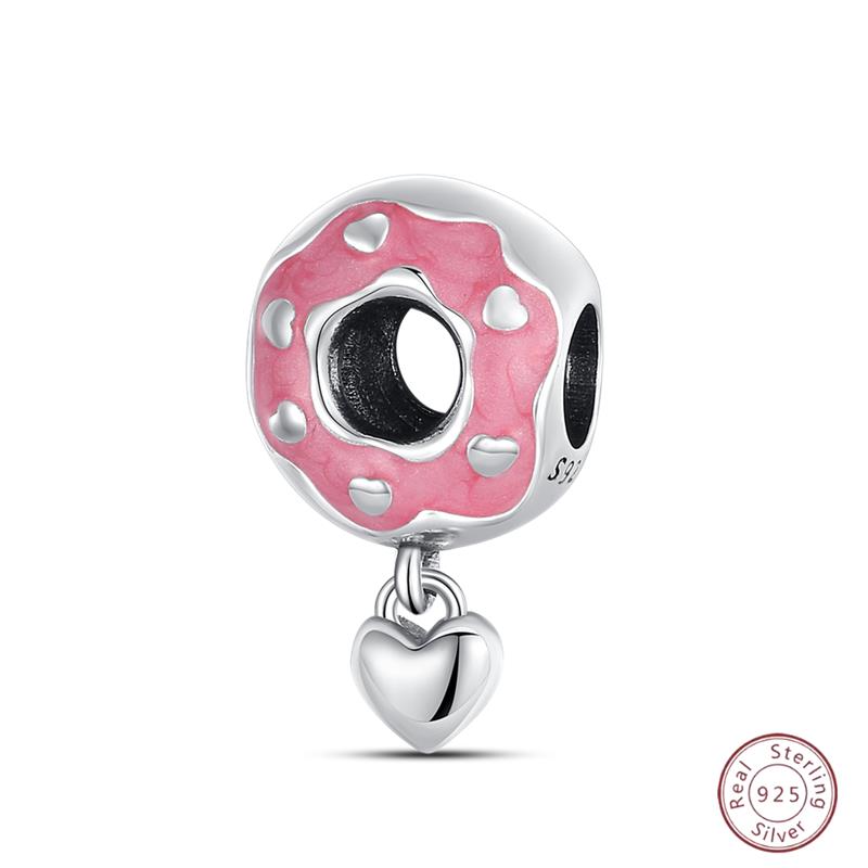 Copper Beaded Pendant Donut Dessert Cake Original 3Mm Bracelet Women Fine Jewelry