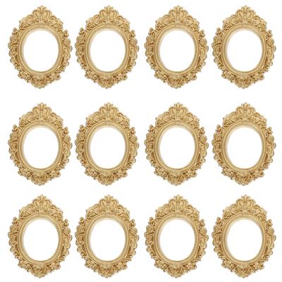 12 Pcs Photo Frame Attractive Phone Case DIY Crafts Mini Resin Baroque Ornaments Jewelry Making Material Frames Vintage Prop