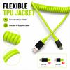 111W Type C To Type C Super Fast Charging Cable Universal Spring Telescopic USB Cord 6A USB C Cable for Xiaomi iPhone Samsung