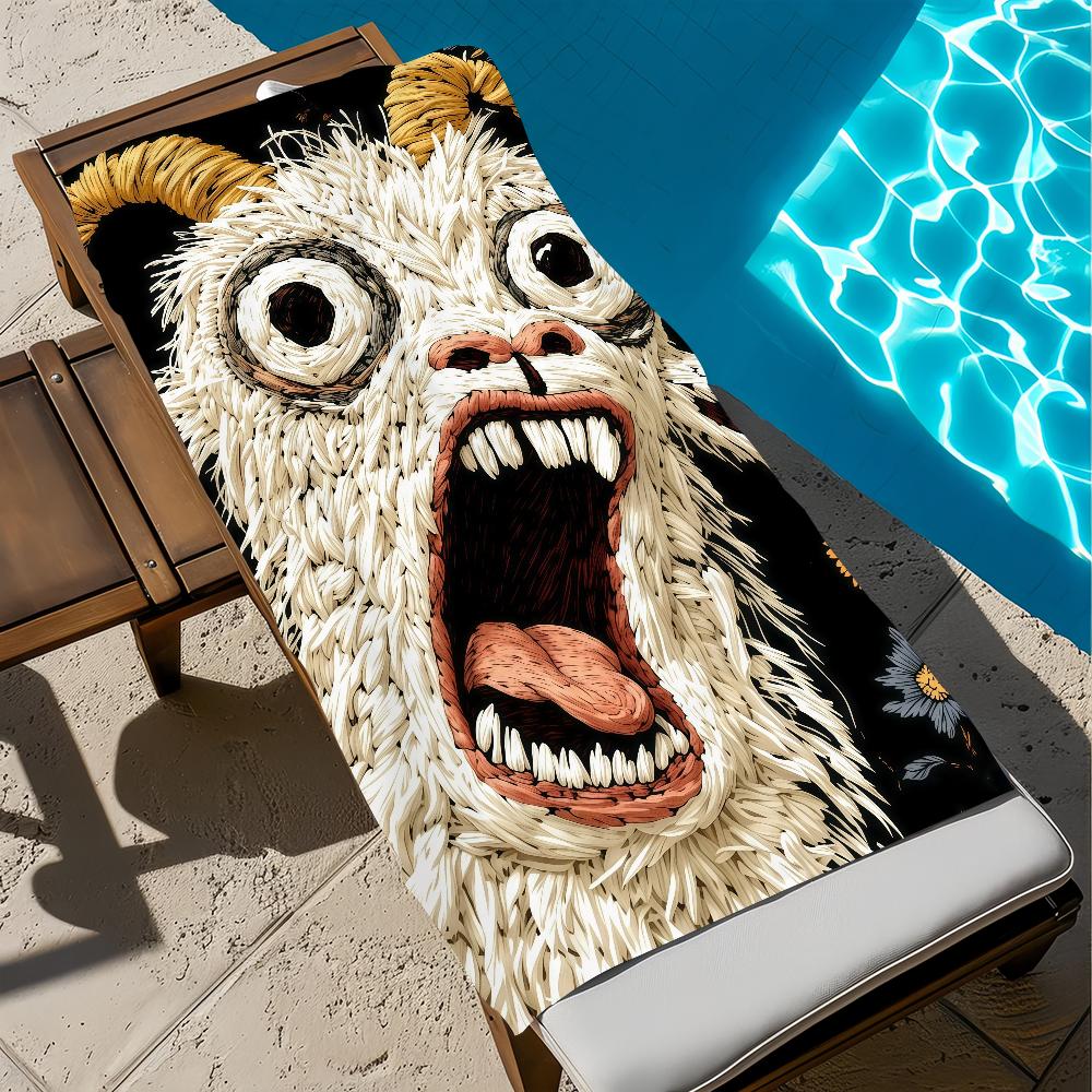 Screaming Goat Towel Large Quick-Drying Microfiber Soft Beach Towel for Travel Fitness Sauna Bathing Camping