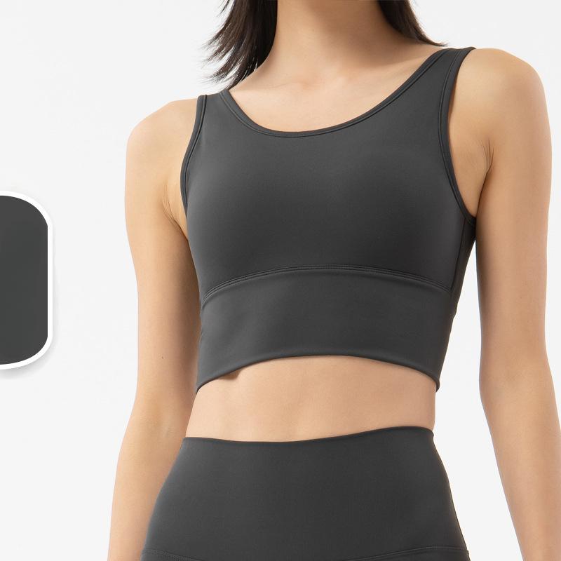 

New European and American U-shaped Beautiful Back Fashion Vest Sports Bra Full Coverage Anti-exposure Shockproof Gathered Yoga Clothes XL